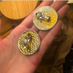 ULTRA RARE VINTAGE SOLAR RELIC CLIP-ON EARRINGS 1970s–1980s One of a kind unique