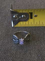 Vintage Sterling Silver Ring Light Purple Colored CZ Stone Sz 5 Estate Jewelry