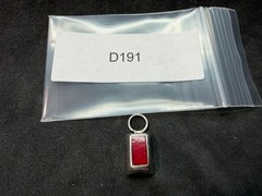2.41g Vintage Sterling Silver 925 Rectangle Red Pendant Geometric Modern M