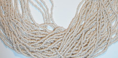 VTG AVENUE Multi Strand Beige Glass Micro Bead Bone Stone & Metal Necklace 28″