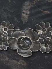 Antique Sterling Silver Floral Rose Necklace 17″ Art Nouveau Art Deco Vintage