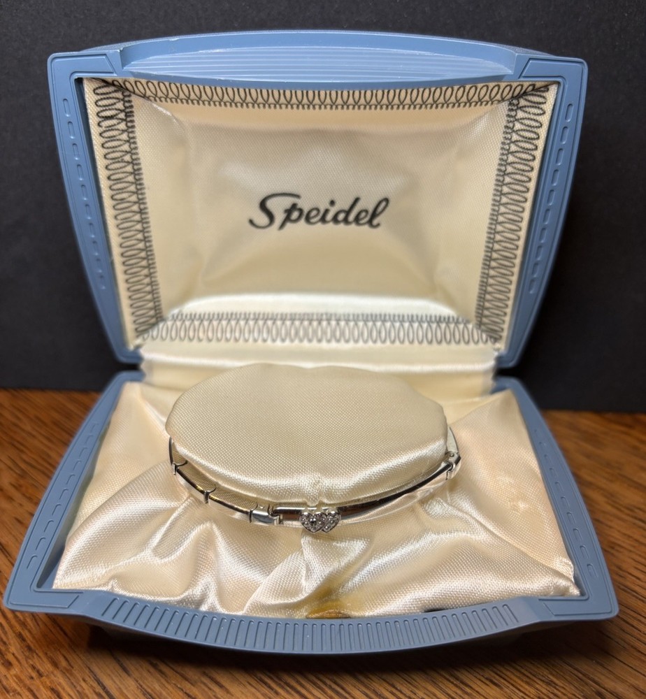 Vintage Speidel ID Bracelet Jewelry Silver Hearts