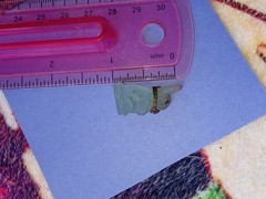 Antique, Vintage Czech Light Blue Rabbit Cracker Jack Glass Charm, Prize, 1″