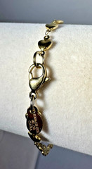 Milor Stainless Steel gold tone charm link hearts charm bracelet 8.5″ 5.50g