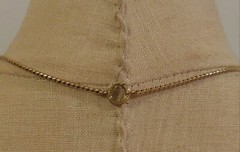 Womens Vintage Necklace Choker 16″ Gold Tone Red/Clear Rhinestone Stamp G.F 12K
