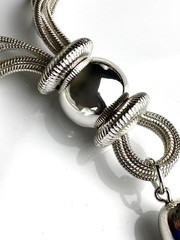 Joan Rivers M Silver Tone Multi Strand Snake Chain Tassel W/box