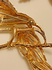 three pins /brooches,two birds and one pegasus.one florenza and two unsigned.