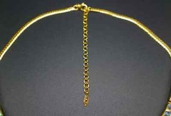 14k Gold Plated Brass Choker Collar Necklace with Abalone