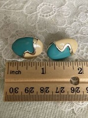 Vintage Silver Tone EnamelClip On Earrings Jewelry JMS-24