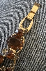 STUNNING Vintage 1960s Juliana Topaz Amber Rhinestone Bracelet D&E unmarked
