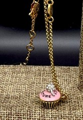 Vintage Juicy Couture Cupcake Enamel Crystal 19” Necklace New
