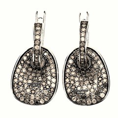 Amazing 2.90ctw Genuine Old Mine Rose Cut Diamond Vintage Silver Earring Jewelry