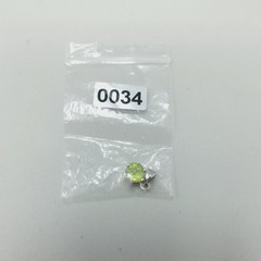 Vintage Sterling Silver Lime Green Peridot Pendant Small Round Prong Set