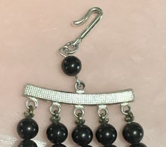 Vintage Signed Japan 1950’s-1970’s Multi Strand Black Lucite Choker Necklace