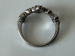 Vintage Sterling Silver CZ925 Girls Clear Rhinestone Vietnam Ring Size 7.5