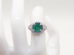 Designer $15,000 5.50ct Colombian Emerald VS G Diamond Platinum HALO Ring 11g