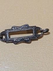 1930s Art Deco Childs CAMPHOR Glass Sterling Filigree & Diamond Bracelet & Ring