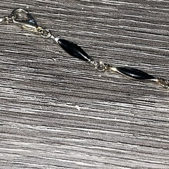 Vintage 30in Black Twist Bead Station Necklace Gold Tone Opera Length MCM No Pit