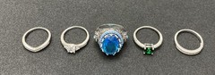 ✨Lot Of 5 Vintage To Now Beautiful Gemstone Estate Rings, All Size 8✨