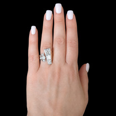 1940s Old European Cut Diamonds 14k Gold Platinum Cocktail Ring Vintage Retro