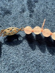 Beautiful Vintage Pink Rose Quartz Beaded Necklace Graduated Beads 18″ Unbranded