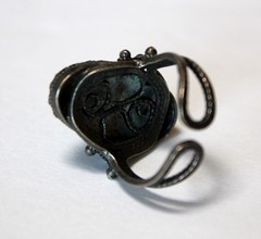 Vintage Russian Hand Painted Enamel Rings 3 Variation Finift Technique #76,80,82