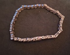 Vtg Sterling Silver UD CZ Tennis Bracelet 7″ 9.6 Grams