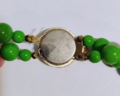 Vintage Green Acrylic/Lucite Beaded Necklace Double Strand