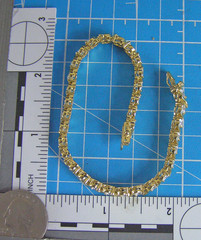 Sterling Silver Gold Wash CZ Signed Han China S Link Tennis Bracelet (Tn)
