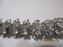 Vintage High End Rhinestone & Silver Tone Bracelet with Safety Chain 7.5 “