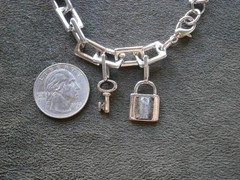 Large Chunky Rectangle Link Vintage Shiny Silvertone Bracelet 8″ ~ 26.6g