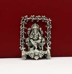 925 pure silver God Ganesha statue, figurine, puja article home temple art04