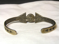 …Silver Tone, Crystal Winchester 9mm Luger Shell Design Cuff Bracelet…