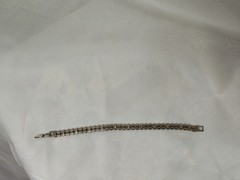 Art Deco Vintage Clear And Black Rhinestone Chain Bracelet