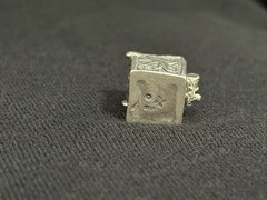 Vintage STER Sterling Silver Opening Box Charm Art Nouveau Floral Pendant 3D