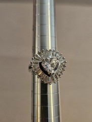 Heart Shaped Silverstone CZ Ballerina Ring Size 6 Thailand