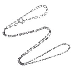 Vintage Sterling Silver 925 Rolo Link Chain Necklace 16″-18″