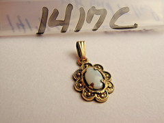 1/20th 12K Gold Filled Opal Pendant 18MM X 9MM VINTAGE