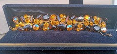 Verified #649 Juliana Tigers Eye And Topaz AB 5 Link Bracelet