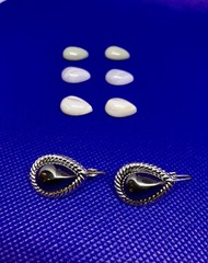 KJL Kenneth Jay Lane Interchangeable Tear Cut Semi Precious Lever-back Earrings