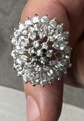 Vintage 18KT GE Gold Plated High Prong Set Cubic Zirconia Ring 8.25