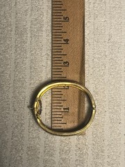 Antique 1930’s Victorian Revival Etched Hinged Bangle Wide Gold tone Bracelet