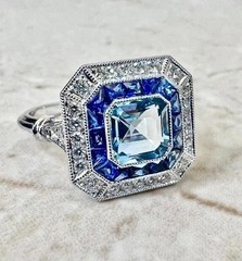 Art Deco Style 4.45Ct Lab Created Diamond Solitaire Ring 14K White Gold Finish