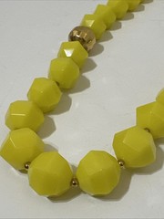 Vintage Kate Spade Faceted Beaded Necklace 32” in Bright Yellow Cut To The Chase