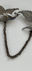 Vintage Flying Birds Chatelaine Sweater Chain Brooches Collar Pins