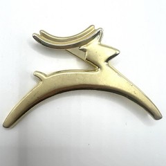 Reindeer Brooch By Danecraft Modernist Gold Tone 3 Inches Vintage
