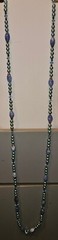 Gorgeous Blue Green 1950s-1960s Mid Century 54″ Necklace. Possibly Japan.