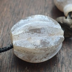 Antique Style Unique carved Gray agate melon shape beads Patina Beads Lot