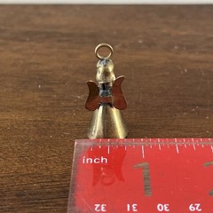 Vintage Brass Angel Pendant Bell 1.5”