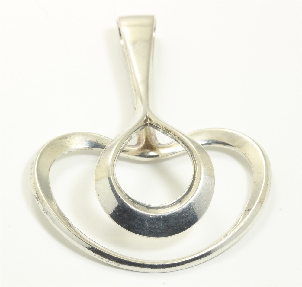 David Andersen Norway Sterling Silver Large Modernist Geometric Pendant 925s